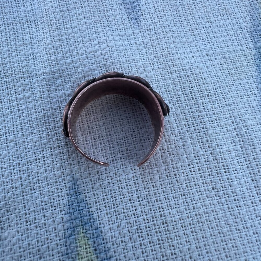 Vintage Solid Copper Braided Adjustable Ring Mid … - image 7